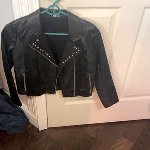 Little girls black jacket Medium size 10 to small like new